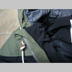 Aikido - Self Defense zimná pánska bunda zateplená čierno-olivová s kapucňou